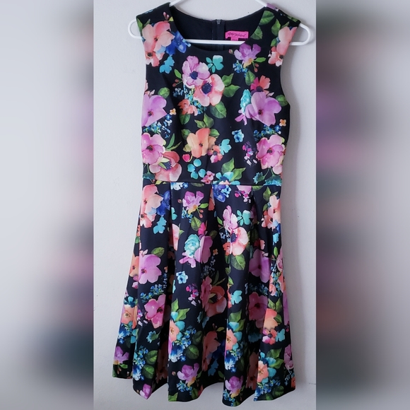 Betsey Johnson Dresses & Skirts - Betsey Johnson Women's Black & Floral Print Dress